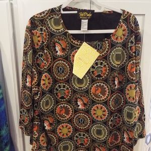 NWT BOB MACKIE WOMENS SIZE 2X PULL OVER BLOUSE